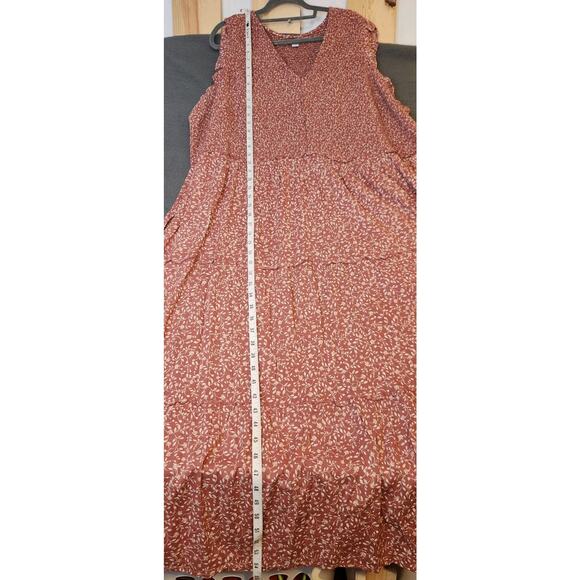 OLD NAVY Rose Pink Floral Maxi Dress Size 4X Smocked Top Ruffle Cottage NWT - Picture 6 of 11